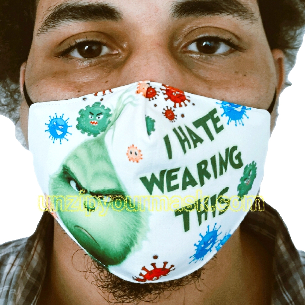 Grinch Christmas I hate wearing this face mask